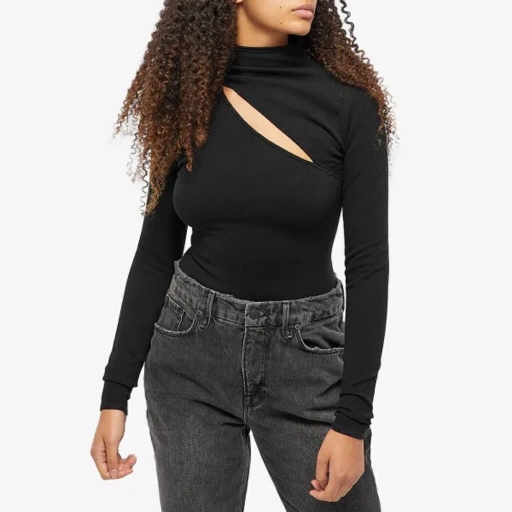 GOOD AMERICAN SLIT SHOULDER SWEATER BODYSUIT size 7 NWT